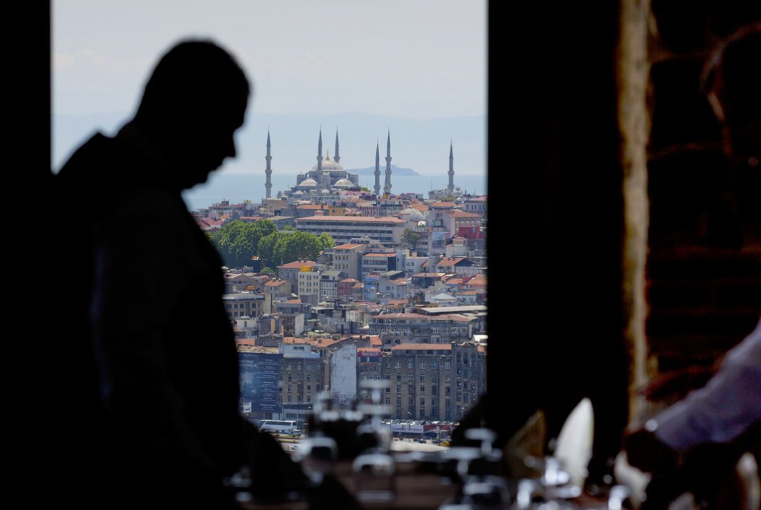 Istanbul, Blue Mosque from Galata Tower Restaurant, TURKEY, restaurant at Galata Tower, restaurants in Turkey, Blue Mosque