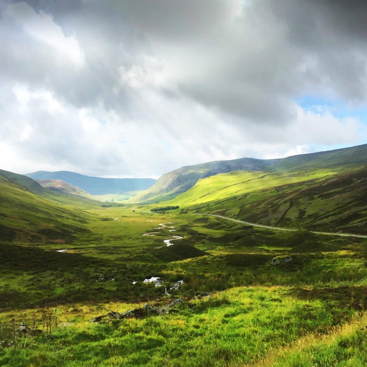 Braemar, Old Military Road, SCOTLAND, views of A939, A93 Scotland, sun breaking through clouds, best images of Scotland