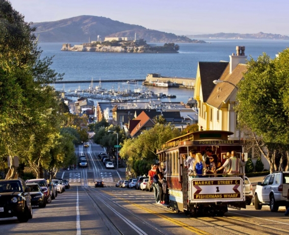 San Francisco, Cable Cars, USA, Alcatraz, Market Street San Francisco, Fishermans Whalf, Powell Street, Alcatraz Island, Pier 39, San Francisco Bay