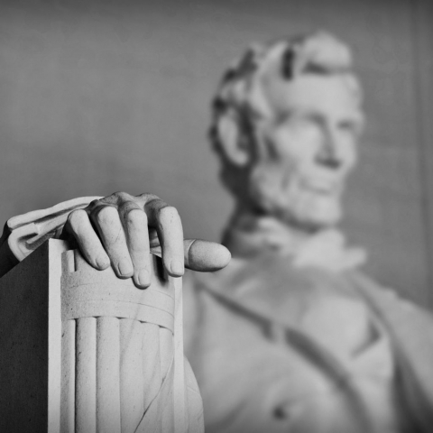 Washington DC, Lincoln Memorial, USA, Lincoln's Hand, Statue of Lincoln, Washington Statues, Black and white, best image of Lincoln Memorial