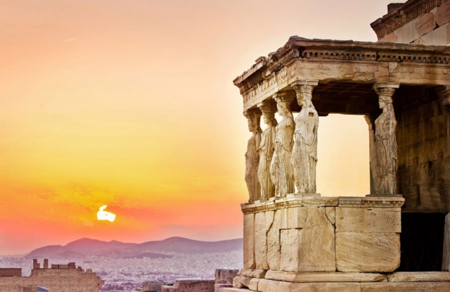 Athens, Six Sisters at the Acropolis, GREECE, travel photography, Gary Edwards, sunset over Athens